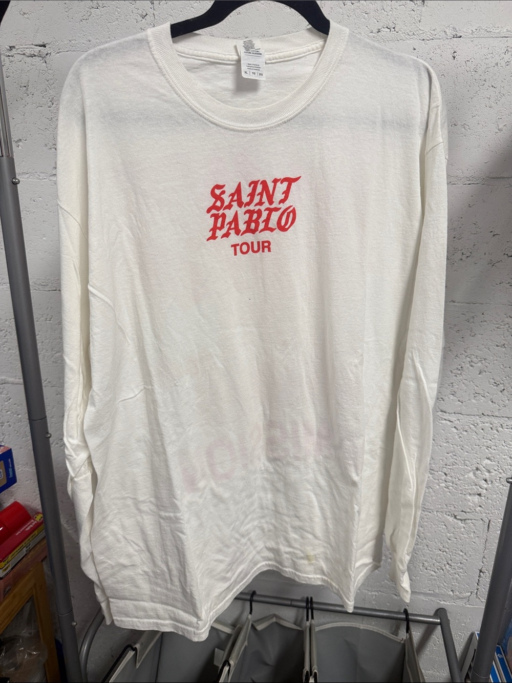 YEEZY Saint Pablo White 'Saint Pablo Tour' Long Sleeve Tee - Size XL